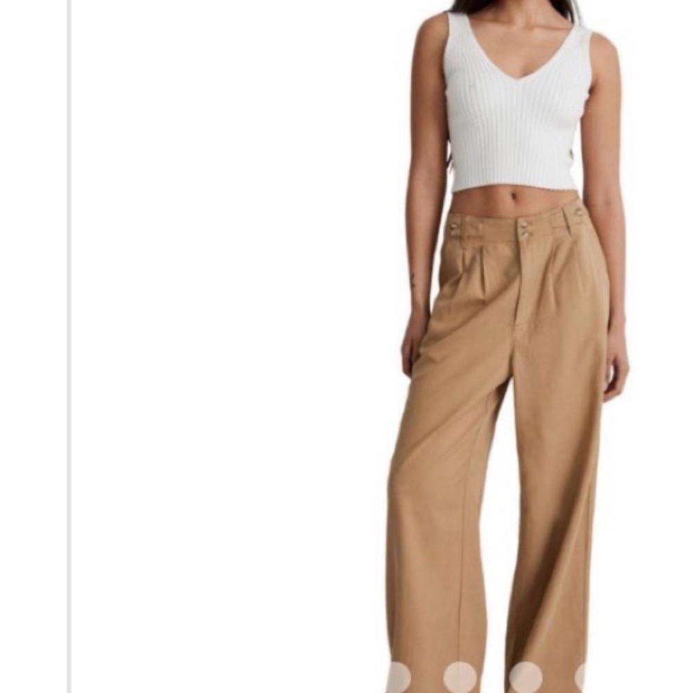 Madewell High-Rise Wide Leg Pants in Tan